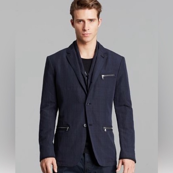 NWT $398 John Varvatos Bryson Regular Fit Stretch Denim In Navy Size 40